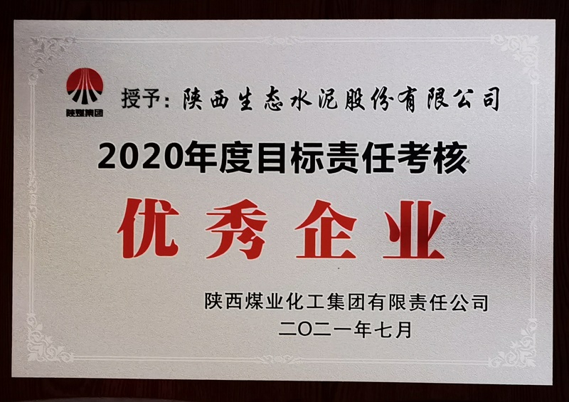 公司荣获2020年度目标责任考核优秀企业